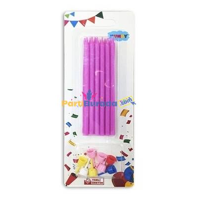 10-Cm-Pembe-Mum-12li