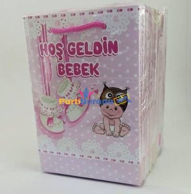 1217-Karton-Canta-25li-Pembe-Bebekli