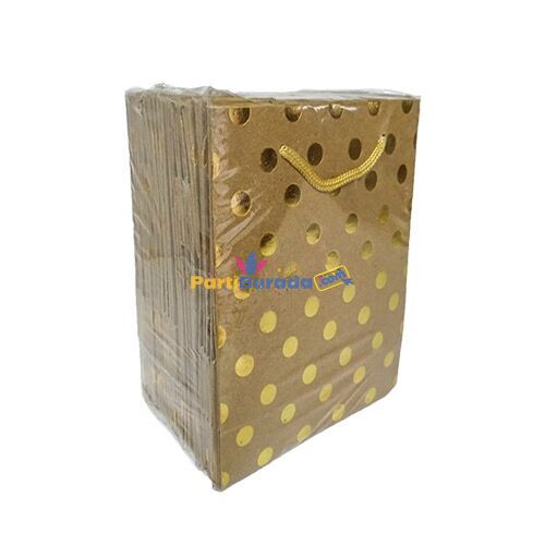 1417-Karton-Canta-25li-Kraft-Gold-Puantiye