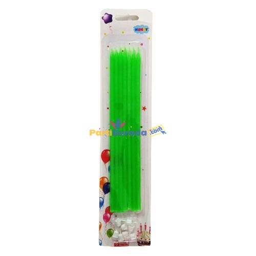 18-Cm-Yesil-Mum-7li