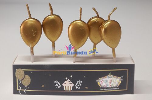 5li-Gold-Balonlu-Mum